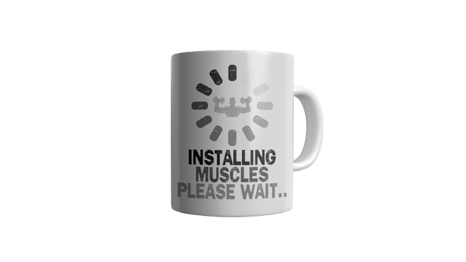 Installing Muscles Print Mug - CreaTea