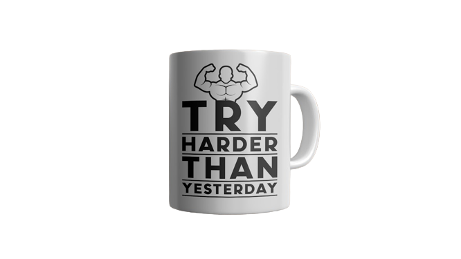 Try Harder Print Mug - CreaTea